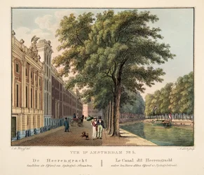 Veduta di Amsterdam No.3. De Heerengracht tra le strade Vijzel e Spiegelstraat, 1825